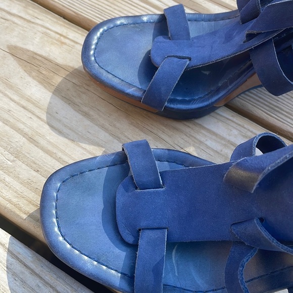 KATE SPADE Blue Suede Wedge Sandals Size 7 - Picture 9 of 14